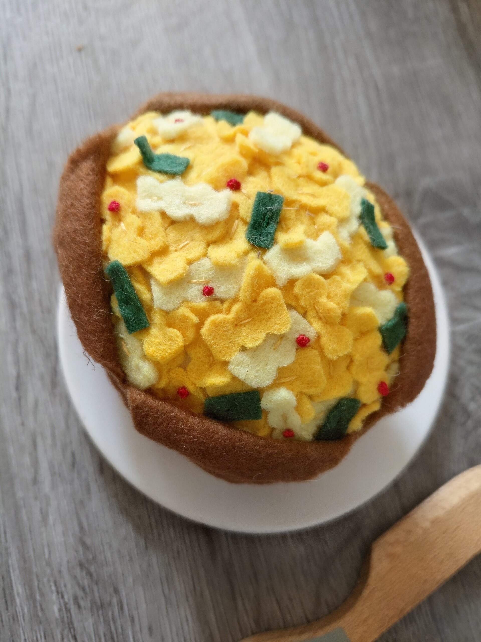 Patata Asada "Gourmet" de Fieltro - Juguete Artesanal de Tela - 3