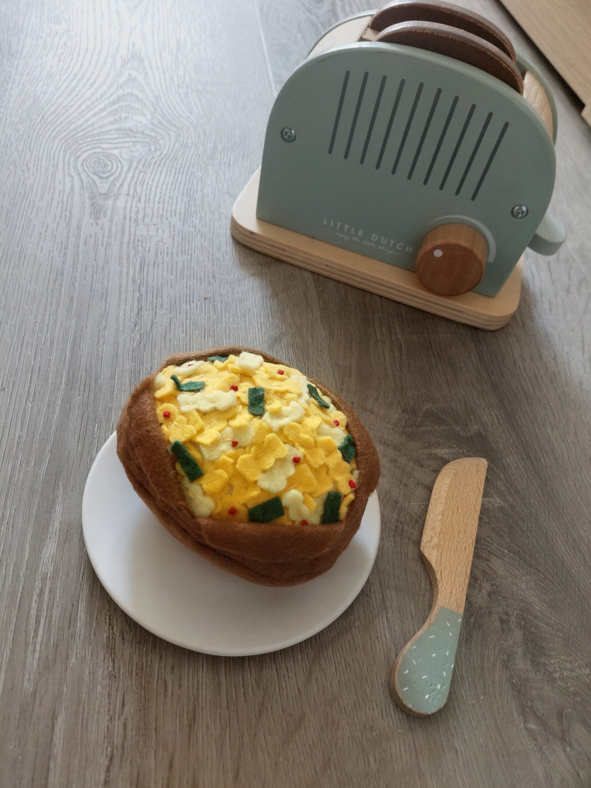 Patata Asada "Gourmet" de Fieltro - Juguete Artesanal de Tela - 2