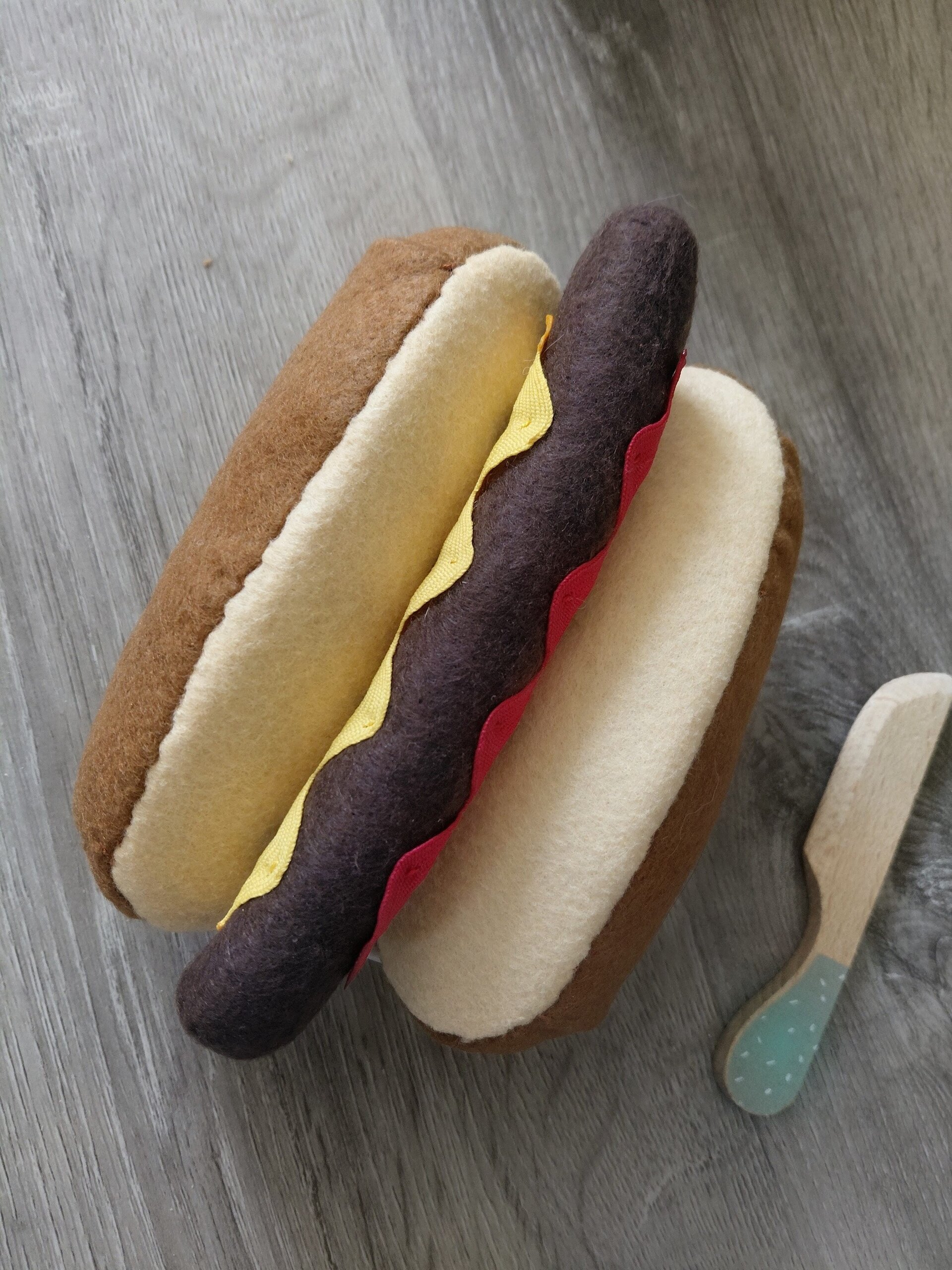 Perrito Caliente "Classic" de Fieltro - Juguete Artesanal de Tela - 2